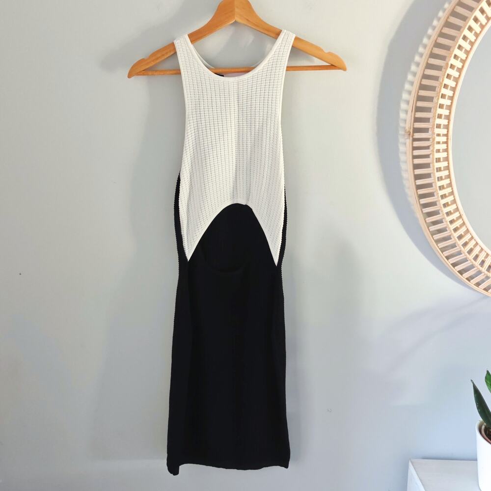 SOLID & STRIPED The Casandra Knit Dress In Blackout Colorblock Cut Out Small